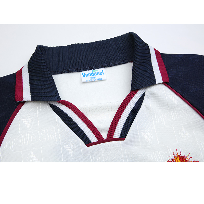 Retro 99/01 West Ham X Iron Maiden Away White Jersey With #7