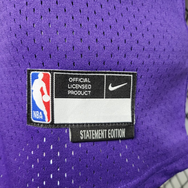 2023 NBA Lakers STATEMENT BASEBALL Purple Jersey