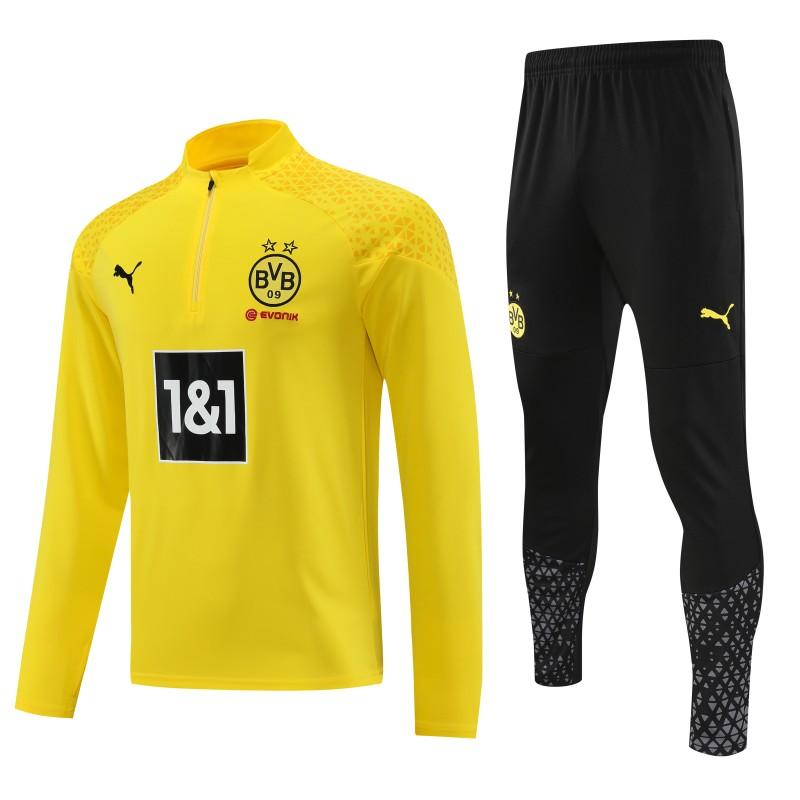 23/24 Borussia Dortmund Yellow Half Zipper Jacket+ Pants