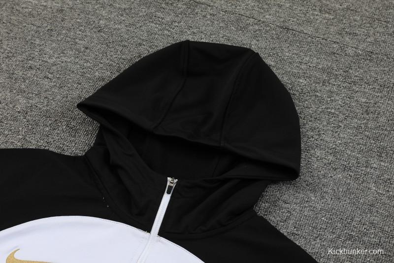 23/24 Chelsea White Black Hoodie Half Zipper Jacket+ Pants