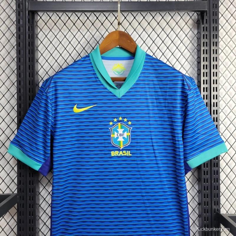 2024 Brazil Away Blue Jersey