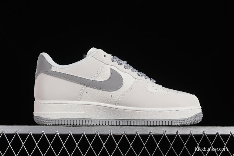 Supreme x Nike Air Force 1 '07 Low Beige Grey Casual Skate Shoes - HD1968-018