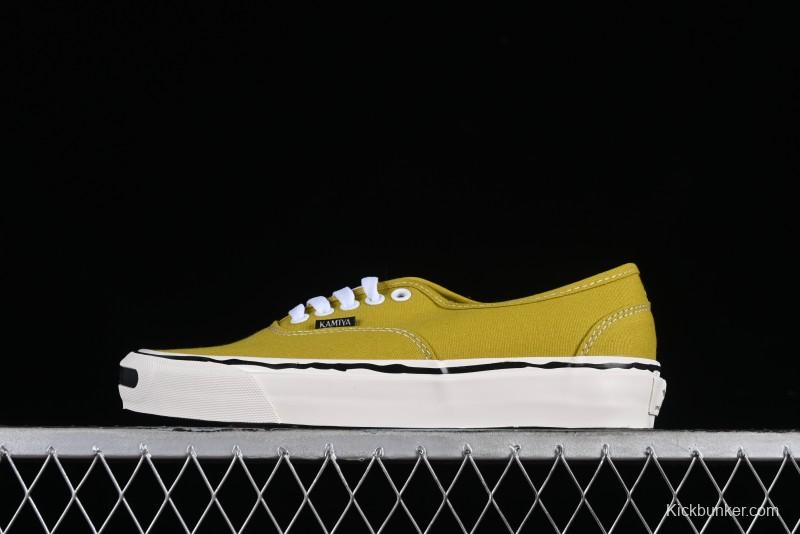 Kamiya Vulcanize Sneaker 23AW High-End Line Dissolved Yellow Canvas Shoes with Smiley Face Print Low-Top - M.C3