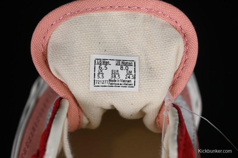 Vans Old Skool Reissue 136 High-End Pink Canvas Vulcanized Shoes with Detachable Lightweight Anti-Fatigue Insole - VN000MT6DWB