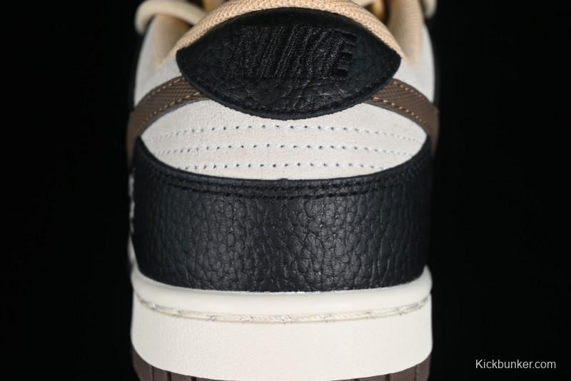 Nike Dunk Low "Mars Stone" Witch Puppet Themed SB Lace-Up Low-Top Casual Sneakers in Black/Mocha Brown - DR9704-200