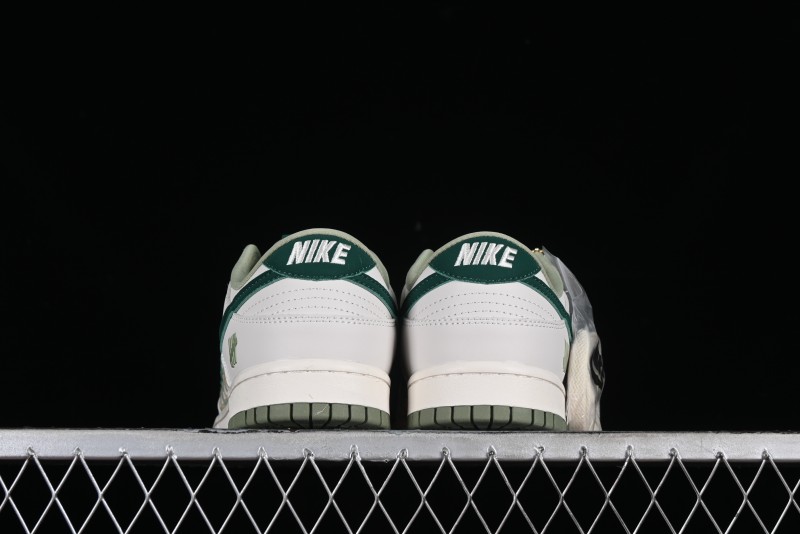 Nike SB Dunk Low UN Collaboration - White Green Swoosh Anniversary Custom Low-Top Casual Skate Shoes - DQ1098-359