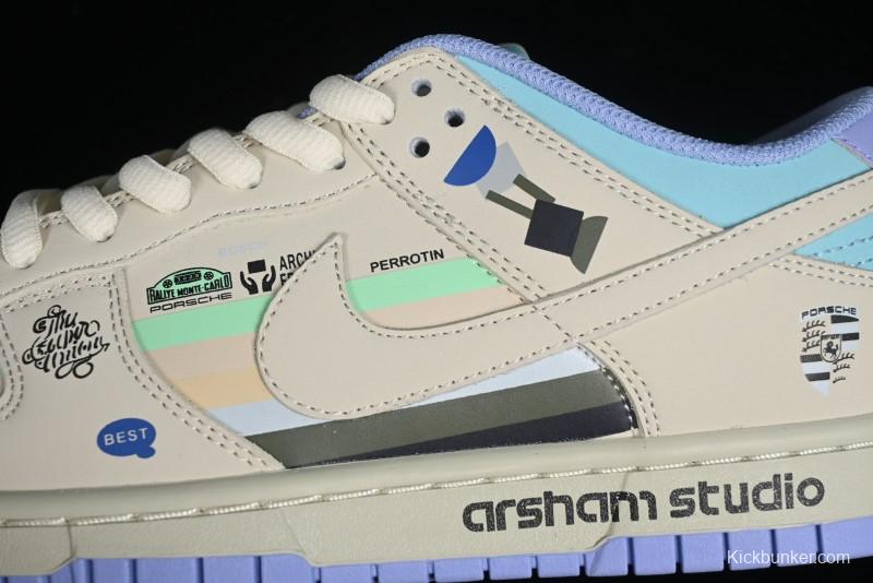 Nike SB Dunk Low Porsche Colorway Low-Top Casual Skateboarding Shoes - MU0232-363