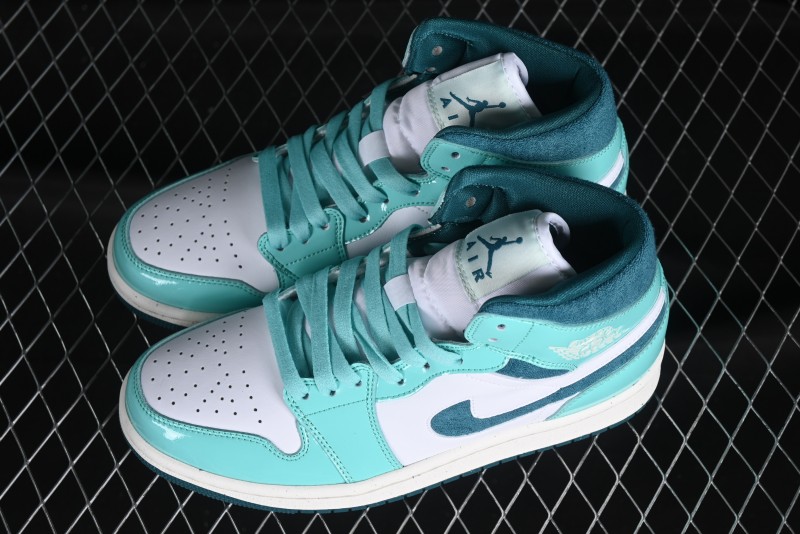 Nike Air Jordan 1 Mid "Bleached Turquoise" Casual Sneakers - DZ3745-300