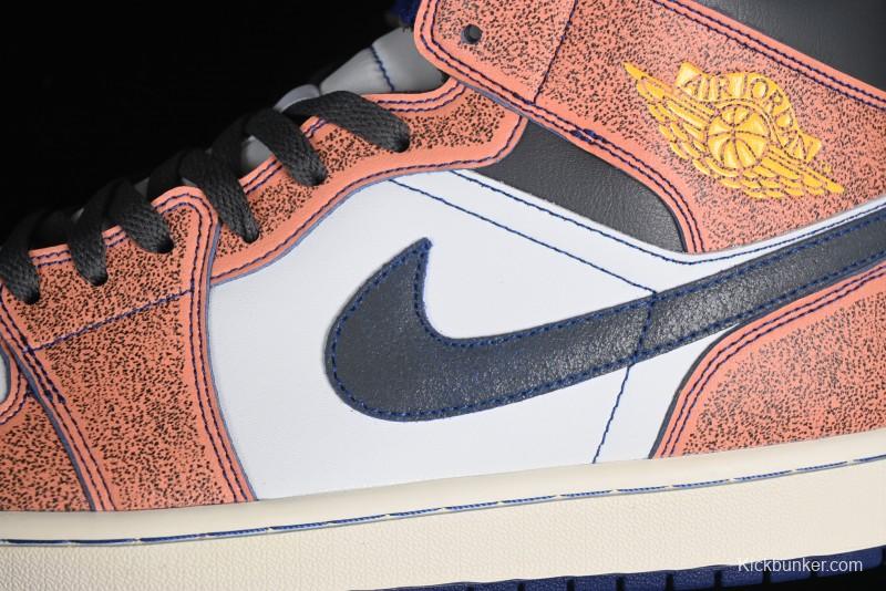 Nike Air Jordan 1 Mid "Flight Vintage" Retro Basketball Shoes with Washed Color Design - FV3619-106