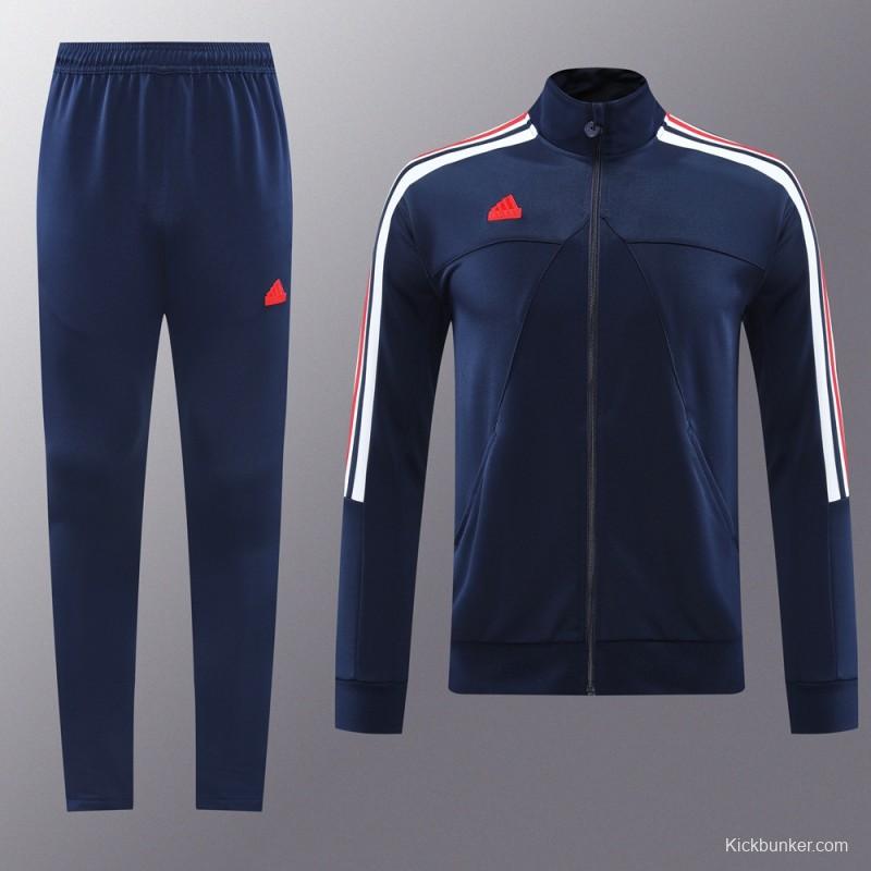 2024 Adidas Blue Full Zipper Jacket +Long Pants