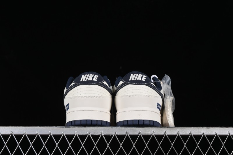 Nike SB Dunk Low Supreme Collaboration - Dark Blue Canvas Anniversary High-End Custom Low-Top Casual Skate Shoes - BB6698-511