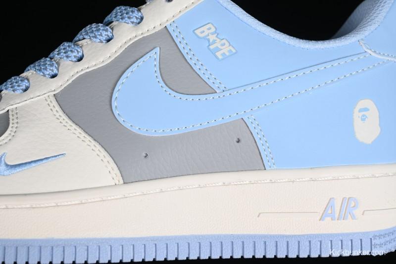 Nike Air Force 1 '07 Low Bape Collaboration - Light Grey Blue Casual Sneakers BB9599-204