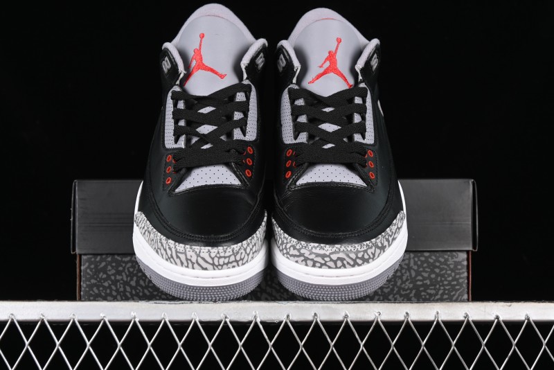 Nike Air Jordan 3 Retro Sneakers with Iconic Elephant Print and Visible Air Cushion - DN3707-010
