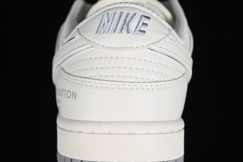 Nike SB Dunk Low LV Collaboration - Beige Silver Gray Anniversary High-End Custom Low-Top Casual Skate Shoes - BB8766-210