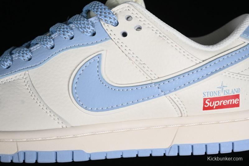 Nike Supreme x SB Dunk Low Stone Island Collaboration - Azure Starry Sky Anniversary High-End Custom Low-Top Casual Sneakers - BB9866-001