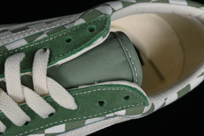 Vans Old Skool Reissue 136 Checkerboard Green Retro Canvas Shoes - VN000MT6V0N