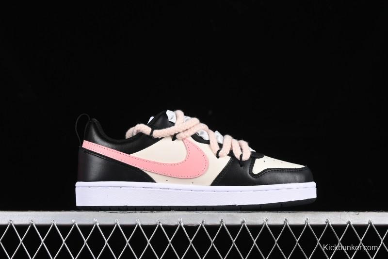 Nike Court Borough Low 2 Berry Worry Playful Cute Trendy Retro Low-Top Casual Sneakers - BQ5448-110