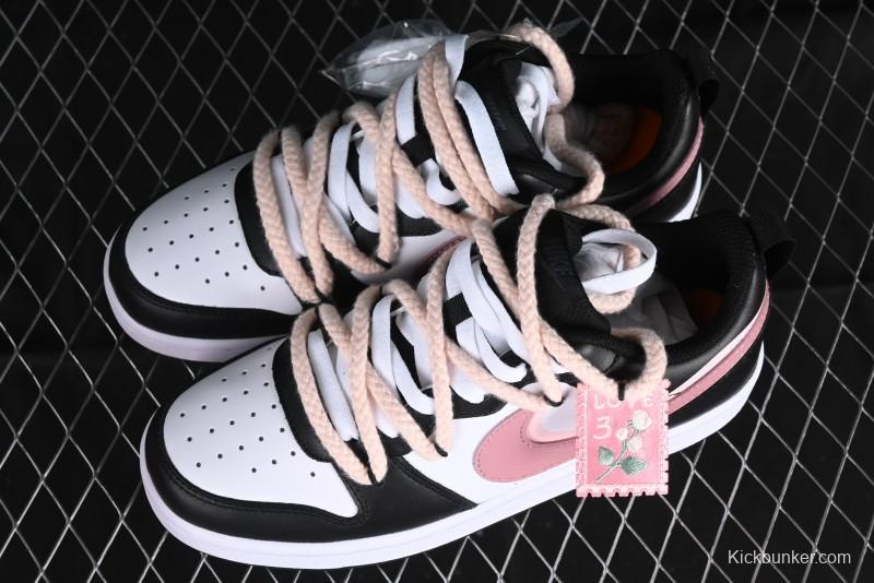 Nike Court Borough Low 2 Retro Casual Sneakers in Dark Pink and Black - BQ5448-115