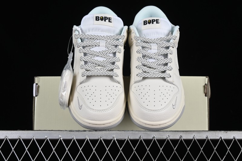 Nike SB Dunk Low "BAPE Collaboration - Arctic Fox" Anniversary High-End Custom Low-Top Casual Sneakers - XD6188-018