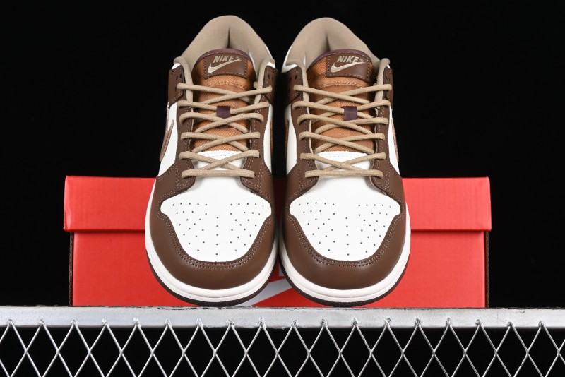 Nike Dunk Low SB White Brown Plaid Casual Skate Shoes - FV3653-191