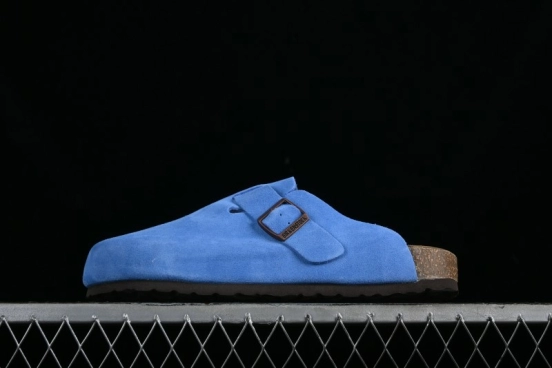 Birkenstock Arizona Soft Footbed Sandals with Suede Leather and Lambswool Lining - Original Blue