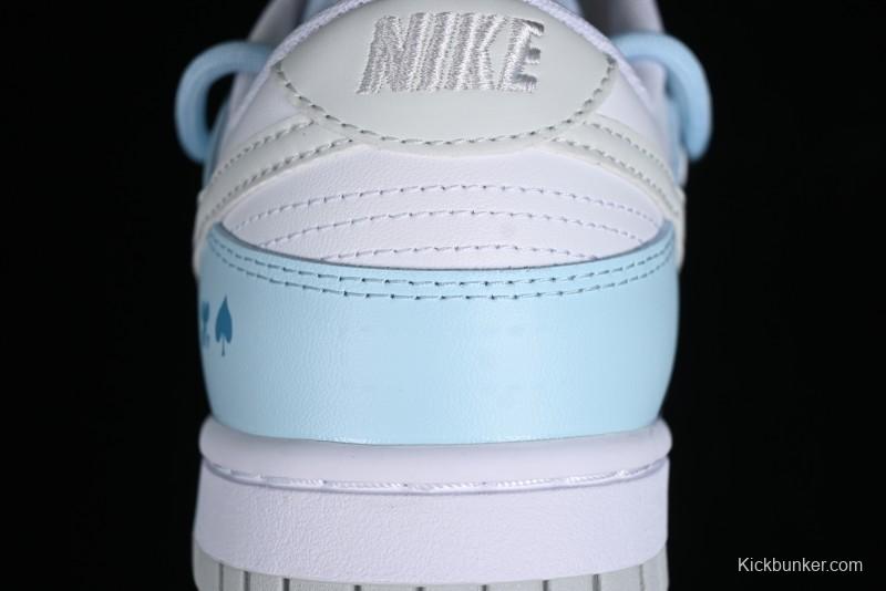 Nike Dunk Low SB Hearts Playing Cards Graffiti North Carolina Blue Casual Skate Shoes - DV0831-101