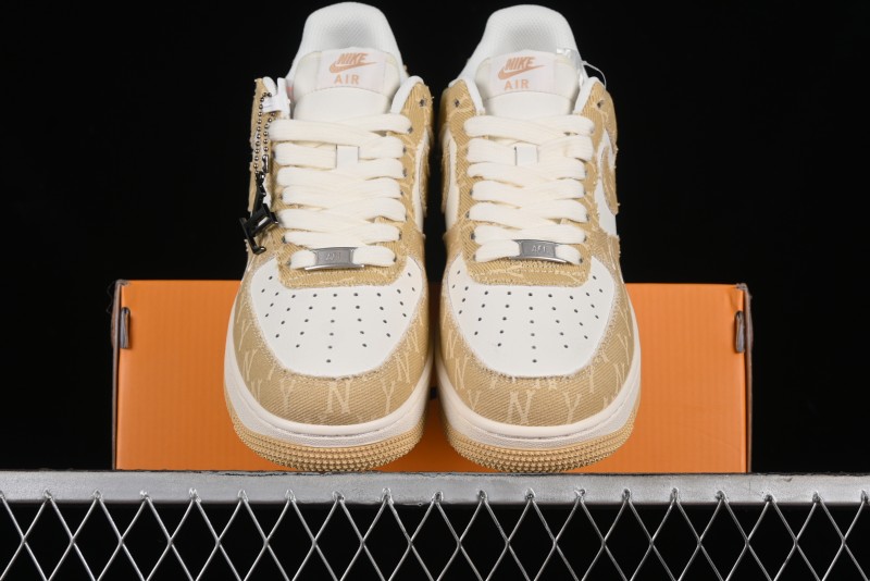 Nike Air Force 1 '07 Low LV Collaboration - Khaki Double Swoosh Low-Top Casual Sneakers - HD1968-027