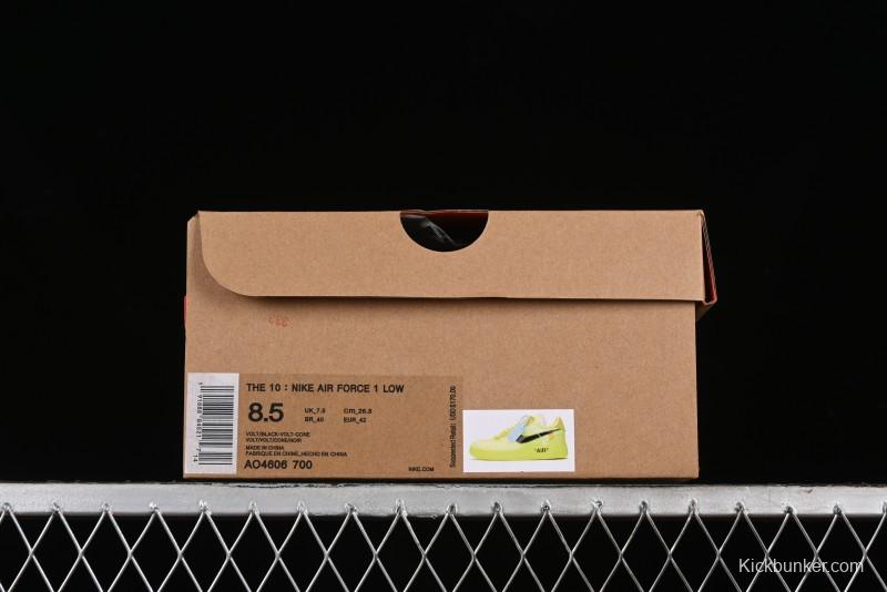 Nike Off White x Air Force 1 Low OW Transparent Yellow Sneakers - AO4606-700