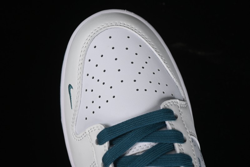 Nike SB Dunk Low Stussy Collaboration - White Grey Green Print Anniversary High-End Custom Low-Top Casual Skate Shoes - XX2025-808