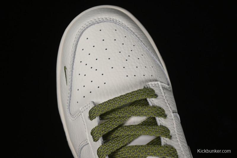 Nike SB Dunk Low Gucci Collaboration - Off White with Green Swoosh Anniversary High-End Custom Low-Top Casual Skate Shoes - KK1888-007