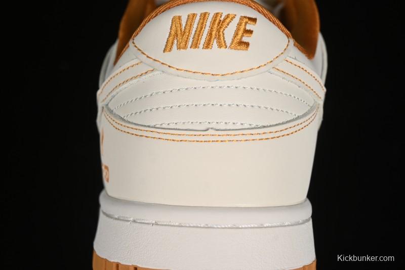 Nike SB Dunk Low UN Collaboration - Off White & Yellow Swoosh Anniversary Customized Low-Top Casual Skate Shoes - KK1688-011