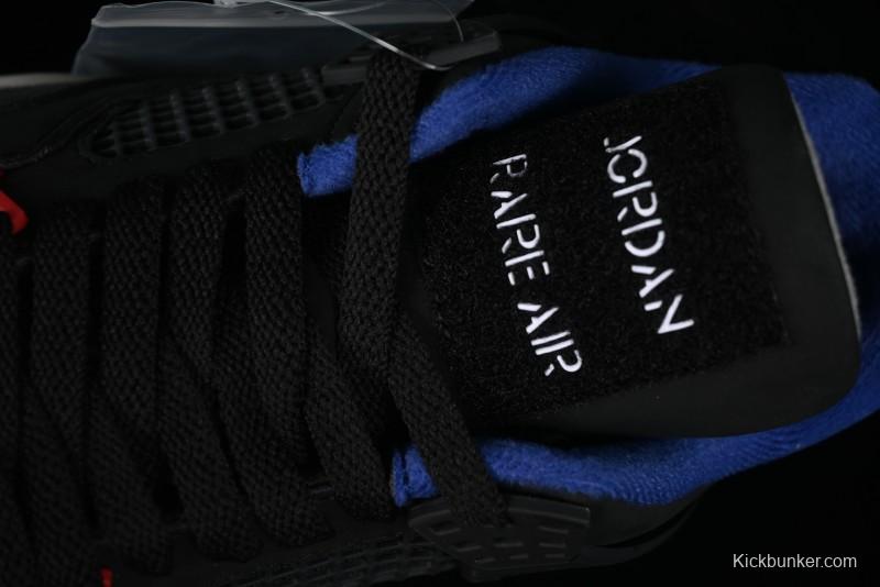 Nike Air Jordan 4 Retro Basketball Shoes in Black, Blue and Neutral Grey - FV5029-003