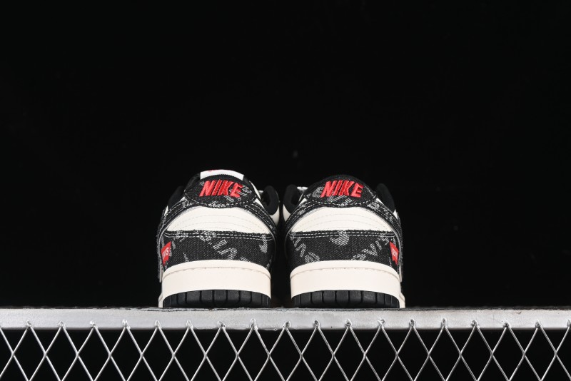 Nike SB Dunk Low Levi's Collaboration - Black Printed Denim Anniversary Customized Low-Top Casual Sneakers - XX2025-109