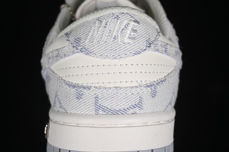 Nike SB Dunk Low LV Collaboration - Purple Denim with White and Purple Swoosh Anniversary High-End Custom Low-Top Casual Sneakers - DJ2024-010