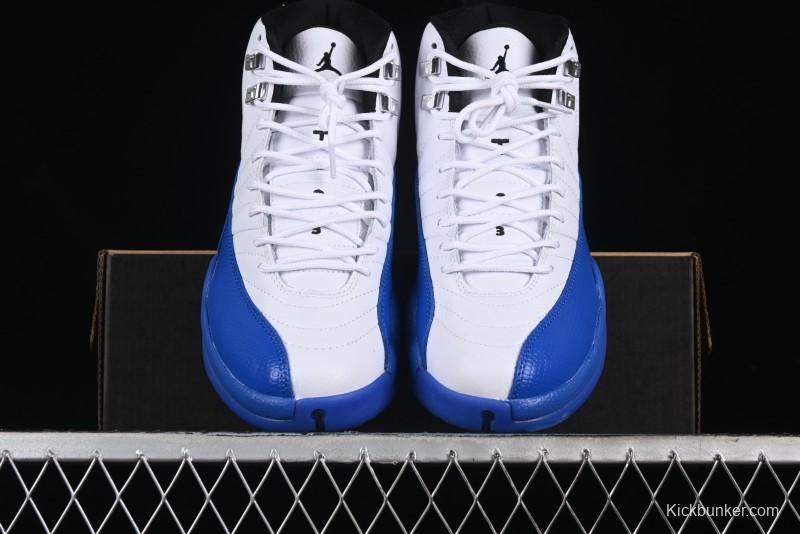 Nike Air Jordan 12 Retro Basketball Shoes in White and Blue - CT8013-140