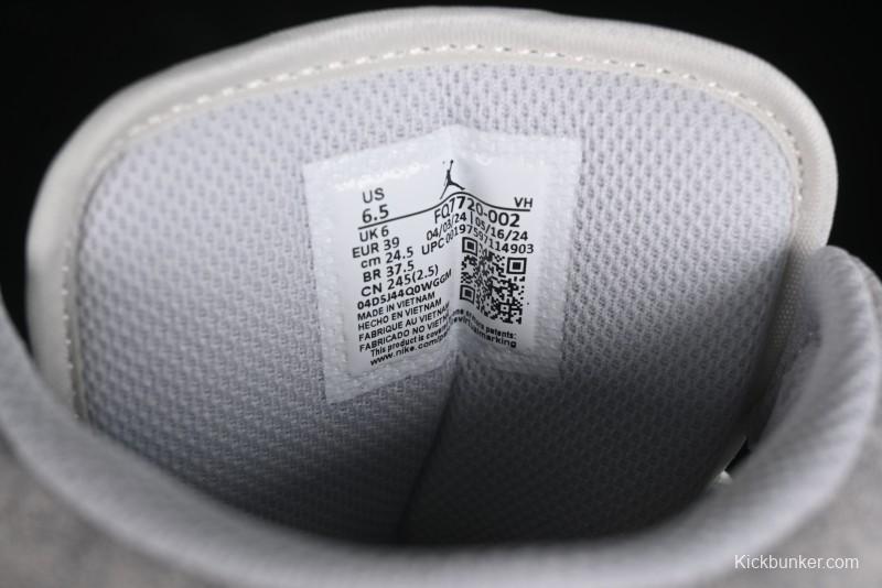 Nike Air Jordan 1 Mid AJ1 Basketball Shoes White Grey - FQ7720-002