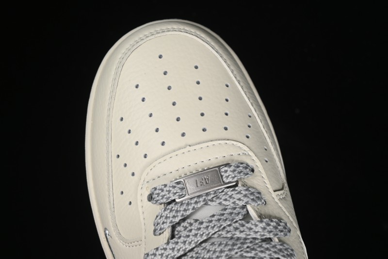 Nike Air Force 1 '07 Mid Casual Sneakers in Light Grey with 3M Reflective Details and Crystal Outsole - XL0236-232