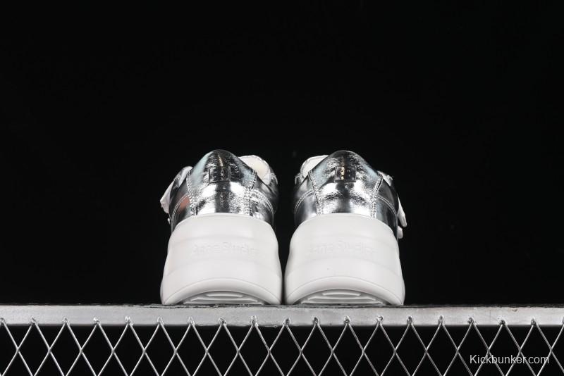 Acne Studios Retro Velcro Women's Casual Shoes Silver - G.E5