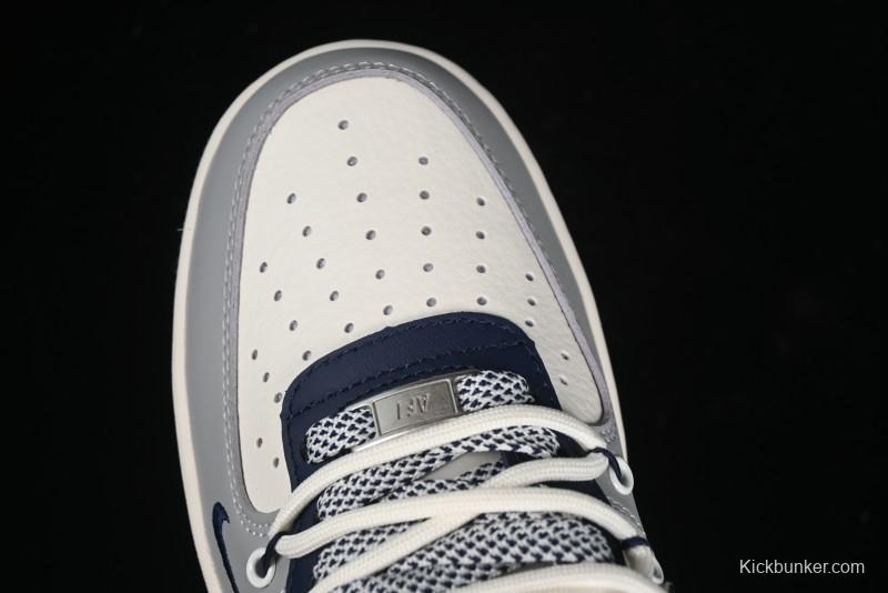 Nike Air Force 1 '07 Low The North Face Collaboration - Grey Blue Drawstring Low-Top Casual Sneakers - SJ1198-700