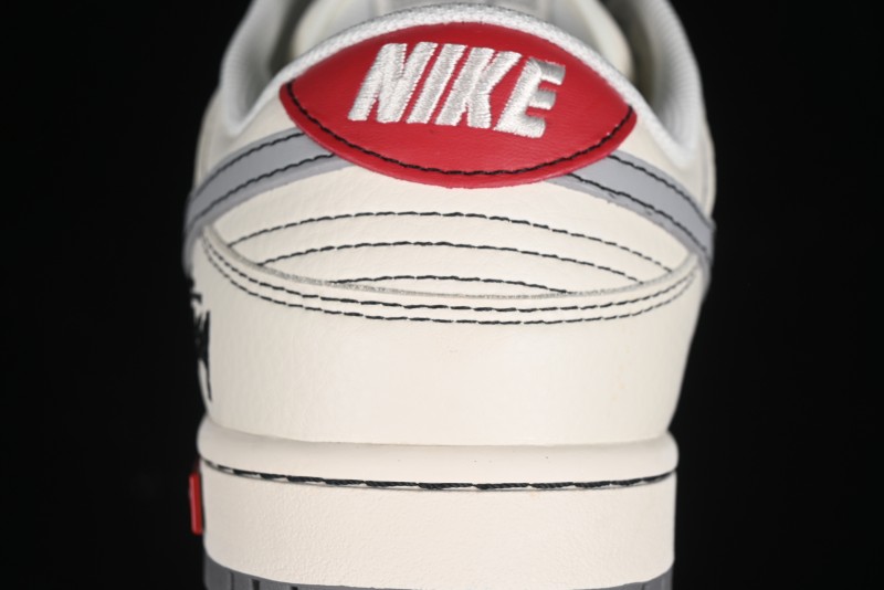 Nike SB Dunk Low Stussy Collaboration - Light Grey White Anniversary High-End Custom Low-Top Casual Skate Shoes - SJ2068-302