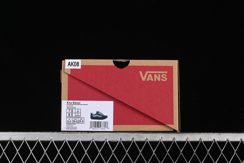 Vans Knu Skool Dark Grey Black Sole Versatile Casual Slip-Resistant Cushioned Platform Sneakers - VN000D22PWT