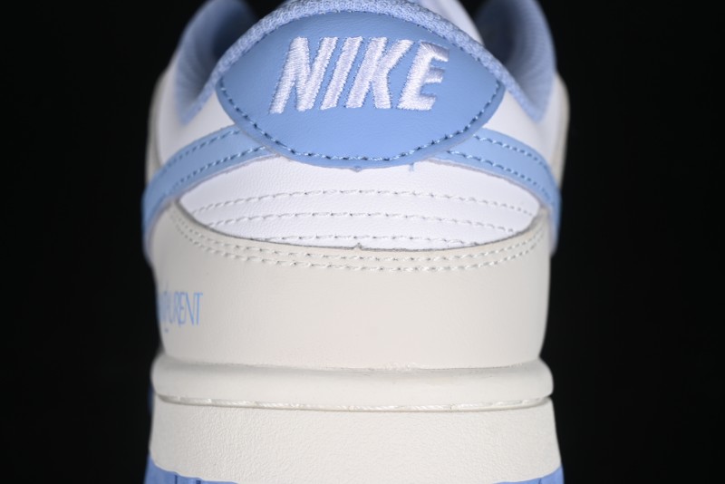Nike SB Dunk Low Saint Laurent Series - White Grey Blue Swoosh Anniversary High-End Custom Low-Top Casual Sneakers - GF2409-168