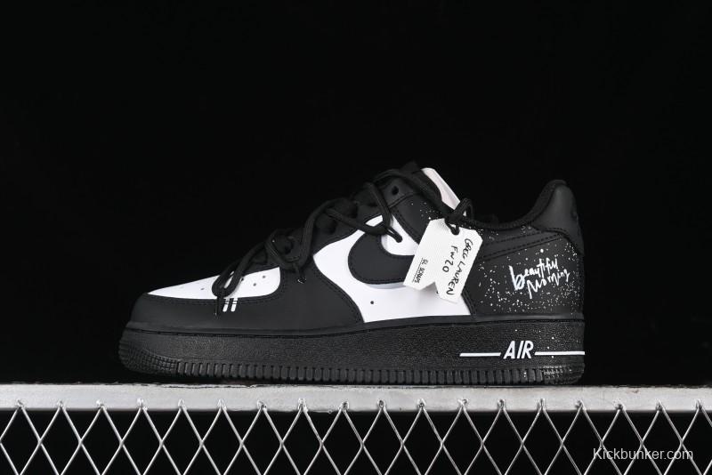 Nike Air Force 1 '07 Low Retro Street Spray White Peach Bubble Casual Sneakers - ZH0316-038
