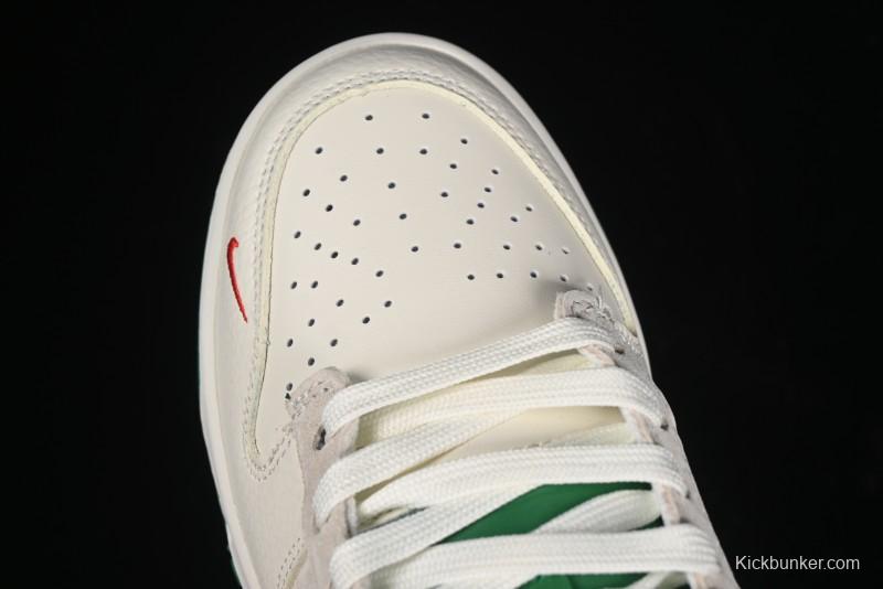 Nike SB Dunk Low Gucci Collaboration - Custom Patchwork Green Swoosh Anniversary Edition Low-Top Casual Skate Shoes - KK1688-053