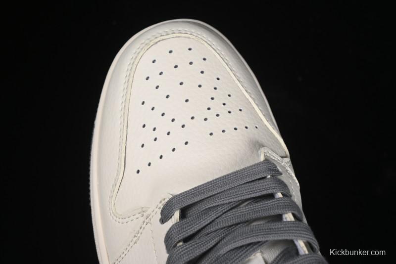 Nike Air Jordan 1 Low LV Collaboration Print Off-White Retro Basketball Shoes - WG8850-010