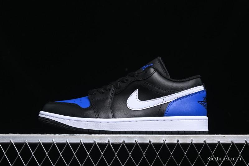 Nike Air Jordan 1 Low Retro Basketball Shoes Black Blue - 553558-042