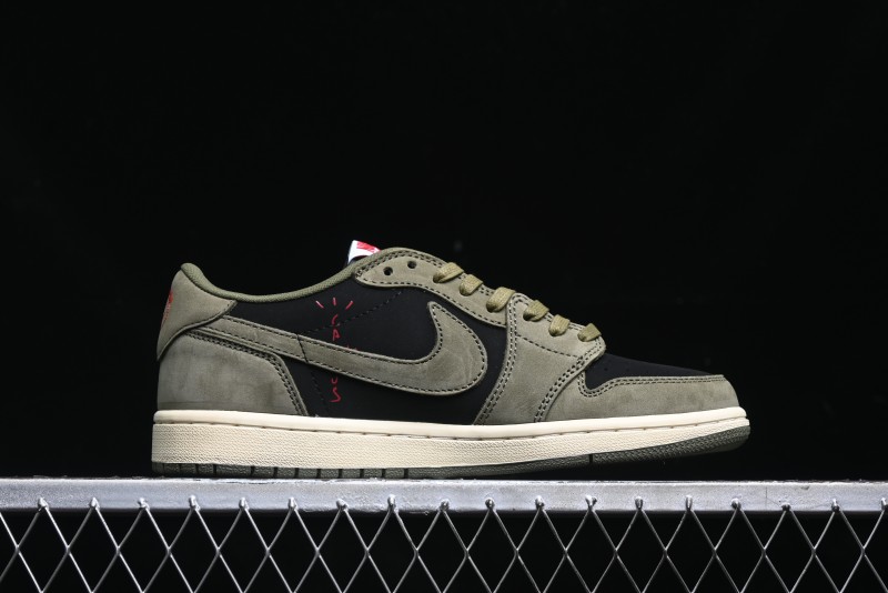 Nike Travis Scott x Air Jordan 1 Low OG AJ1 Collaboration Reverse Swoosh Sneakers - DM7866-002