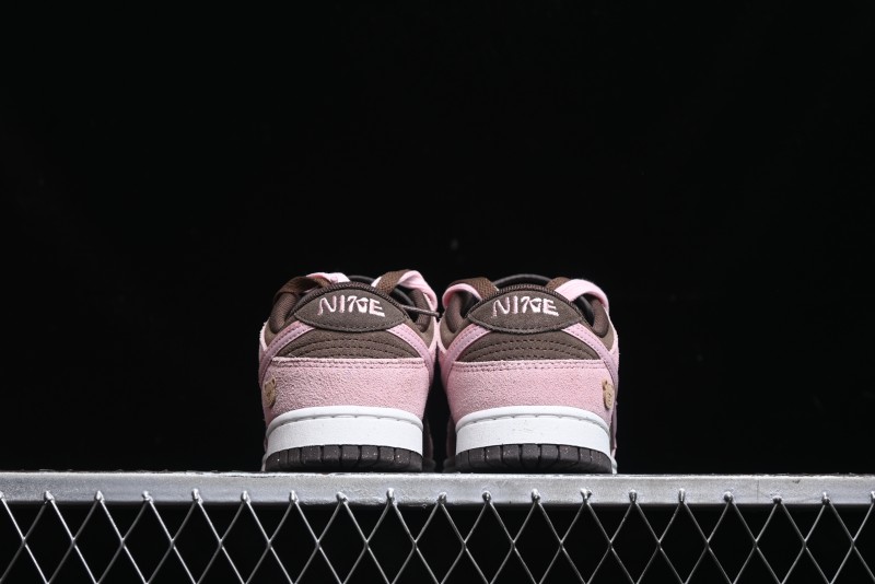 Nike Dunk Low 85 Double Swoosh Series Strawberry Chestnut SB Low Top Casual Skate Shoes - HV1799-161