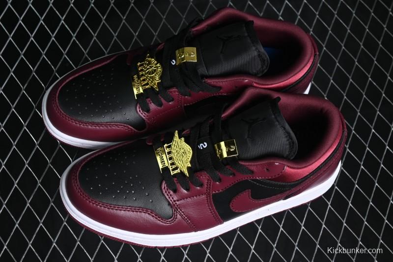 Nike Air Jordan 1 Low AJ1 Black Wine Red Metallic Wings DB6491-600