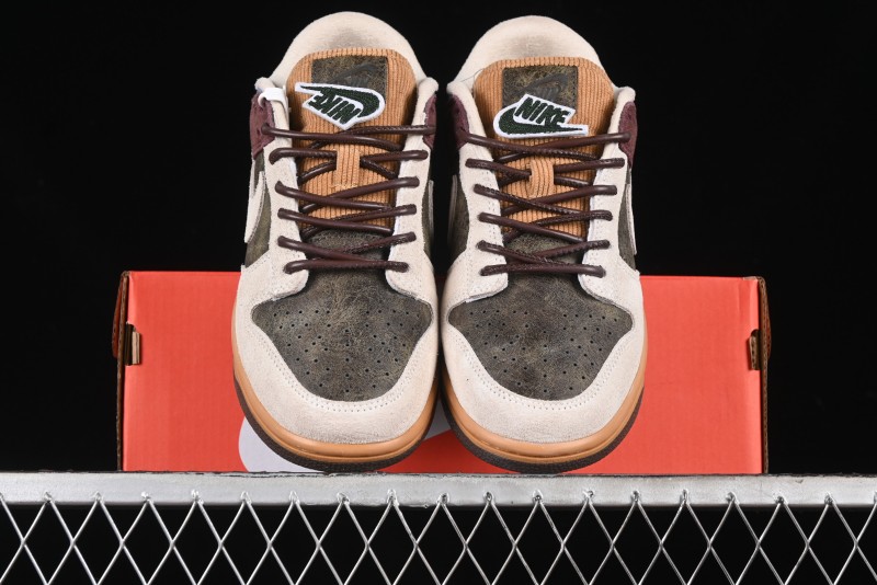 Nike Dunk Low Retro "Love & Peace" Casual Sneakers in Vintage Brown - HQ3459-212